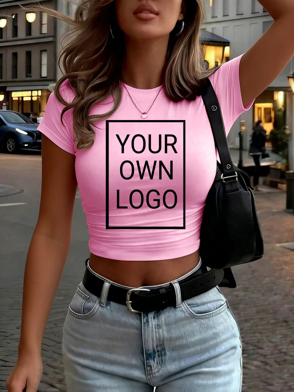 Customized The Logo Picture Women Crop T-Shirt Y2K Slim Summer Short Sleeves Comfortable DIY T Shirts Sexy Street Tee Tops