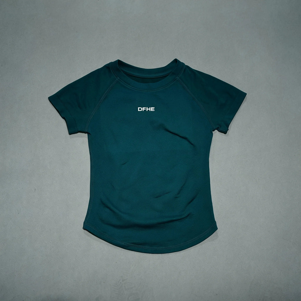 DFHE Women Breathable Sports T Shirt Short Sleeve Round Neck Elastic Casual Tops For Gym Yoga Running Fitness