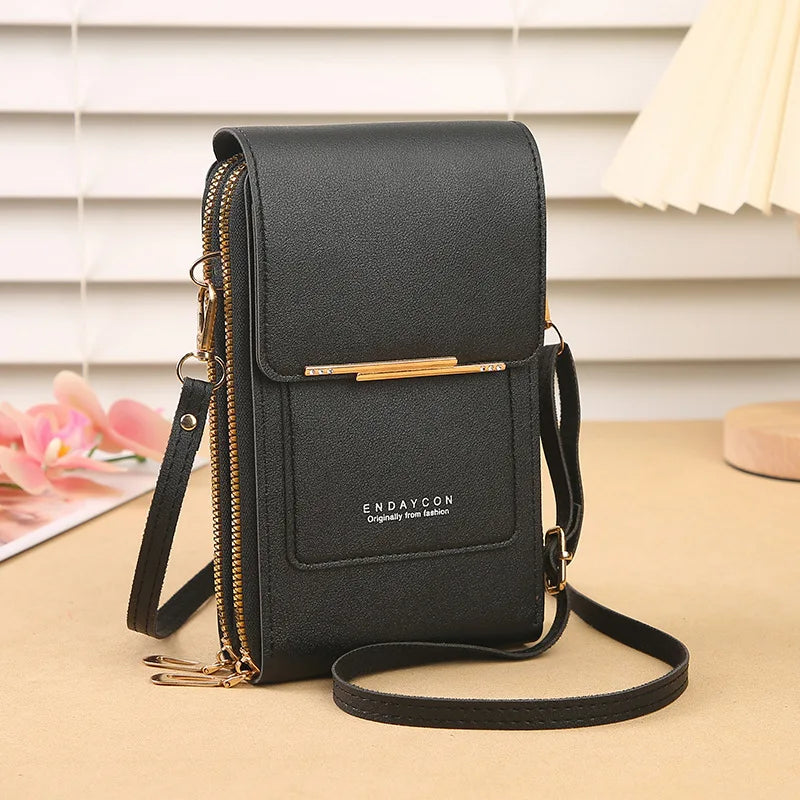 Homefish Women Touchscreen PU Leather Crossbody Mobile Phone Bag Multi Card Holder Mini Wallet For Daily Travel Outdoor Use