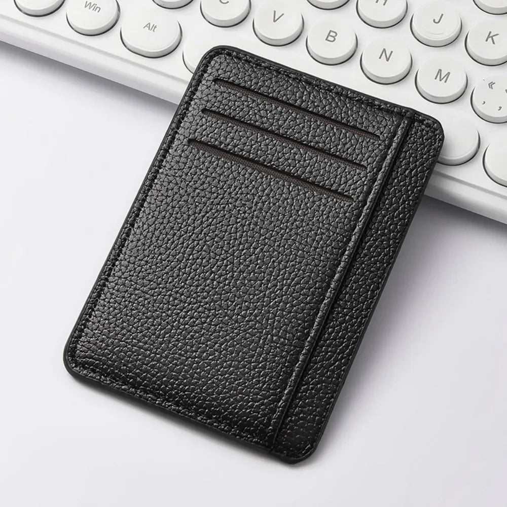 Men's Slim Minimalist Front Pocket Wallets RFID Blocking Credit Card Holder Portable Leather Wallets