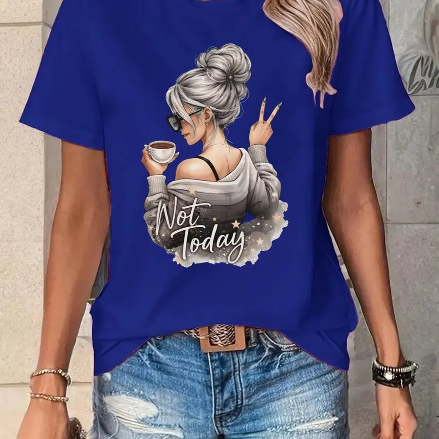 Y2k 90s 2000s Hot Sale Fashion T-shirt Artistic Wine Drink Women'S T-shirt Print Short Sleeve Women'S T Shirt Clothing Top Tee