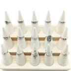 30pcs/Lot Mix Style Pearl Silver Color Finger Rings Animal Snake Chain Hollow Leaf Party Jewelry Girl Love Butterfly Flower Gift