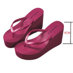 EOFK New Women Flip Flops Wedges Comfort Summer Platform Slippers Outdoor Concise Beach High Heel 9cm Casual Slides
