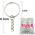 Silver Plated Metal Blank Keyring Keychain Split Ring Keyfob Key Holder Rings Women Men DIY Key Chains Key Ring Accessories