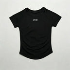 DFHE Women Breathable Sports T Shirt Short Sleeve Round Neck Elastic Casual Tops For Gym Yoga Running Fitness