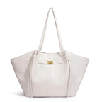 Fashion Large Capacity Trapeze Women Shoulder Bags Designer Metal Lock Handbags High-Quality Pu Leather Big Tote Commute Bag