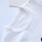 Boys' autumn letter baseball single-breasted jacket+round neck printed cotton long sleeve+striped sweatpants 3Pcs suit
