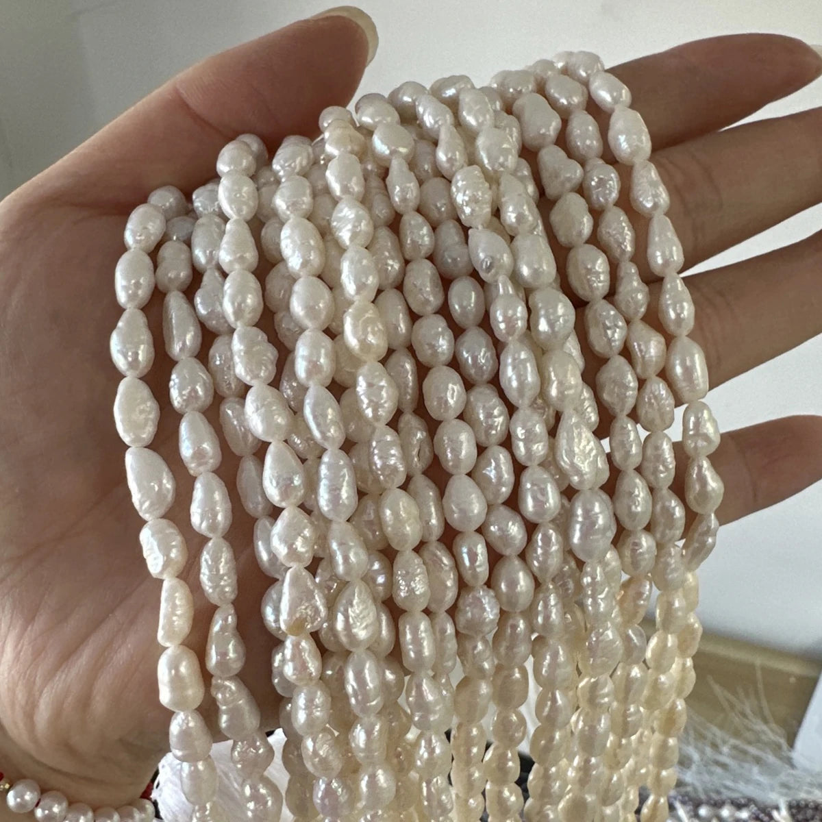 4.5 to 5.5 mm irregular baroque imitation pearl semi-finished beads for making jewelry, DIY necklaces, bracelets, and accessorie
