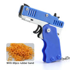 1PCS Keychain Gun 60 Rubber Bands Rubber Band Gun Shooting Pistol Alloy Kid Outdoor Party Metal Gun Gift Boyfriend Gift Funny