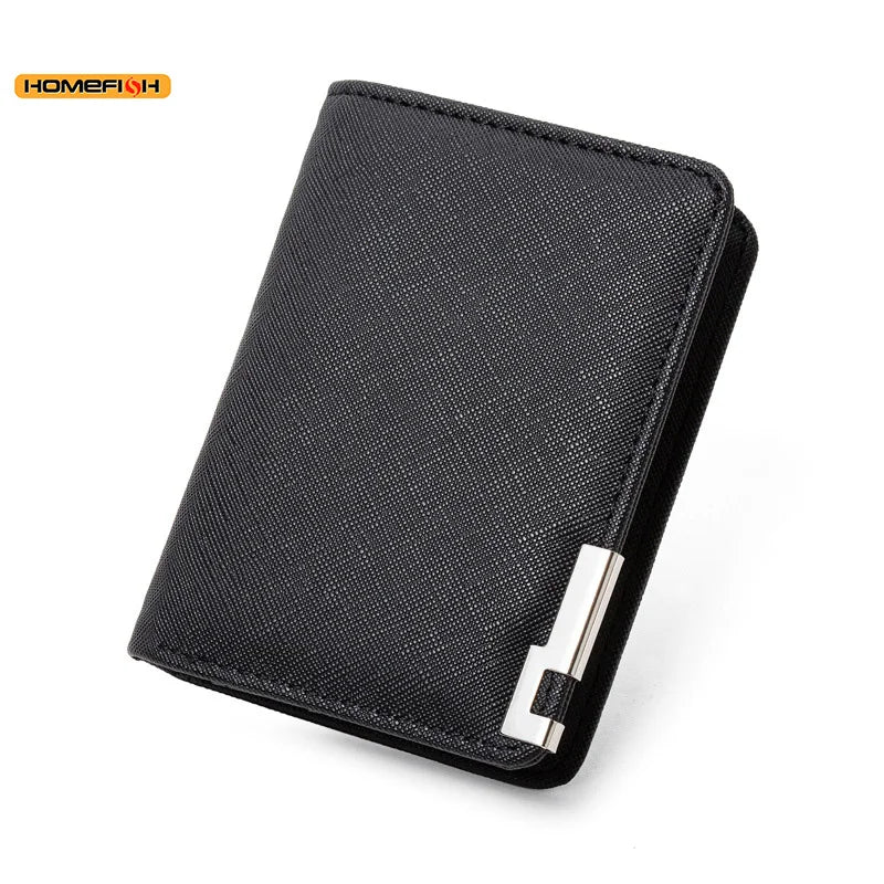 HOMEFISH Men Ultra Thin Vertical Mini Wallet Multi Card Slots Credit Card Holder Compact Short Purse Daily Carry