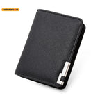 HOMEFISH Men Ultra Thin Vertical Mini Wallet Multi Card Slots Credit Card Holder Compact Short Purse Daily Carry