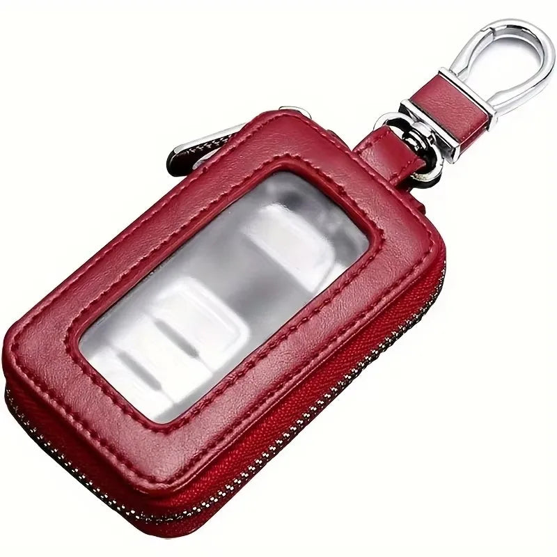 Car Key Case Key Protector Smart Key Chain Coin Holder Metal Hook And Keyring Wallet Retro Bag For Auto Remote Key Fob