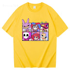THE AMAZING DIGITAL CIRCUS Print T-Shirt Men Women Casual High Quality Pomni The Jester Ramen T-Shirts Cotton Short Sleeve Tees