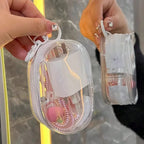 1/2Pcs Clear PVC Doll Display Storage Bag With Keychain Dustproof Portable Doll Organizer Pouch Outdoor Carry Case Accessories