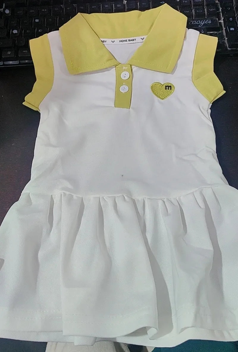 Children Dress Spring Summer Turn-Down Collar Kids Clothes Fashion Toddler Baby Girls Clothing Summer Dress Girl Clothes