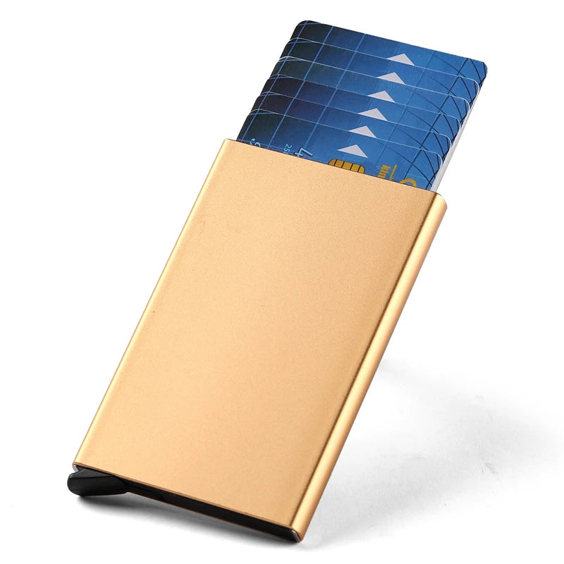 ID Credit Bank Card Holder Wallet Luxury Brand Men Women Anti Rfid Blocking Protected Magic  Slim Mini Small Money Wallets Case