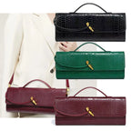 PU Leather Fashion Luxury Top-Handle Bag For Women Evening Handbag Long Purse Crocodile Pattern Crossbody Shoulder Bags