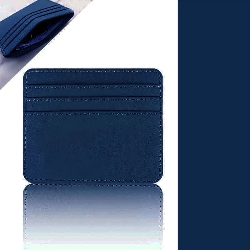 PU Leather ID Card Case - Slim Multi-Slot Holder for Bank/Credit Cards