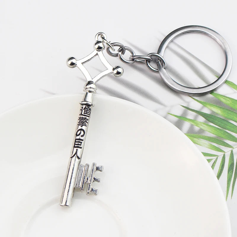 Attack on Titan Metal Keychains for Man Women Anime Peripheral Backpack Pendant Key Chains Bags Key Ring Cosplay Accessories