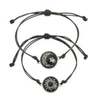 New Moon and Sun Love Time Gem Glow Couple Bracelet - Hand-woven Rope for Couples