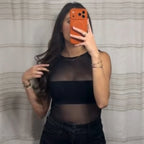 HXAO Sexy Transparent Tulle Bodysuit Women Summer 2026 Chic Black Corset Bodys Woman Bodycon Sleeveless Thong Bodysuit Mesh Tops