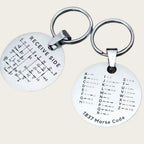 Stainless Steel Double-Sided Alphanumeric Morse Code Keychain Educational Car Pendant Unisex Gift For Radio Amateurs