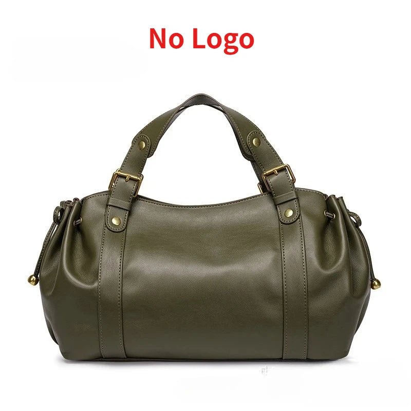 Women's Simple Crossbody Bag Elegant And Versatile Boston Style Work Interior Polyester Soft Handbag