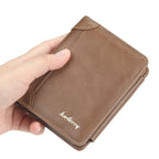 1Pcs/Baellerry Men's Short Pu Leather Wallet, Multiple Card Slots with Bill Holder and Zippered Coin Pocket, Stylish Everyday Small Wallet