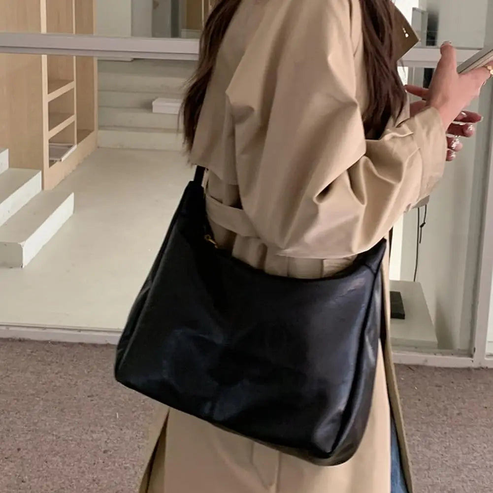 Hobo Shoulder Bags for Women Soft Vegan Leather Shoulder Handbag Versatile Large Capacity Tote Underarm Shoulder Bag Purses ﻿