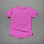 2026 New Women Breathable Sports T Shirt Round Neck Short Sleeve Elastic Slim Fit Casual Tops Gym Yoga Running Fitness Workout