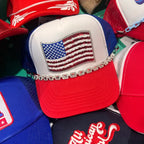 Sequin Flag Trucker