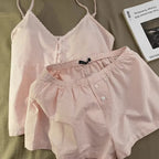 2025 New Cotton Sleepwear Women's Summer Short Sleeved Shorts Cute Women's Home Clothing Set Женская Пижама