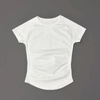 Women Sports T-Shirt Round Neck Short Sleeve Breathable Stretchy Tops Gym Fitness Yoga Running Workout Casual Athletic Shirts