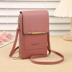 Homefish Women Touchscreen PU Leather Crossbody Mobile Phone Bag Multi Card Holder Mini Wallet For Daily Travel Outdoor Use