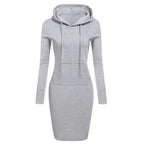 Ladies Autumn Attire Women's Hooded Dresses Hoodie - Style Sweatshirt Dresses for Women Tops in Ladies Clothing