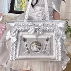 New Y2K Cute Japanese Ita Shoulder Bag Lolita Girls Transparent Tote Bag Large Capacity Crossbody Casual Bag DIY Display Handbag