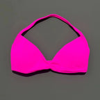 HISTELLO Sports Bra Push Up Strappy Sexy Open Back Gym Crop Top Removable Cups Women Workout Clothing Gym Top Halter Sport Bra