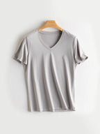 SuyaDream Women Solid T Shirts, Silk Cotton Blend, O Neck, Short Sleeved Solid Tee, 2025 Summer Candy Colors Basic Cozy Top Gree