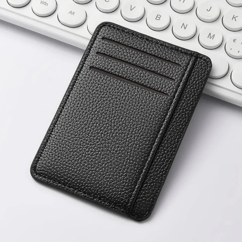 Men's Slim Minimalist Front Pocket Wallets RFID Blocking Credit Card Holder Portable Leather Wallets