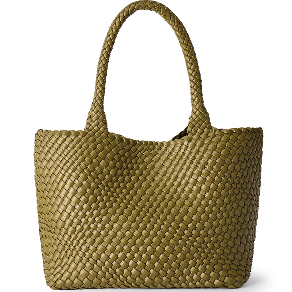 Woven Tote Bag Womens Purse Vegan Leather Shoulder Handbags - Fashion Summer Beach Tote Bags - Large Travel Totes