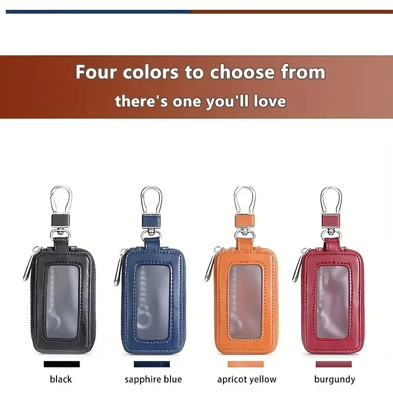 Car Key Case Key Protector Smart Key Chain Coin Holder Metal Hook And Keyring Wallet Retro Bag For Auto Remote Key Fob