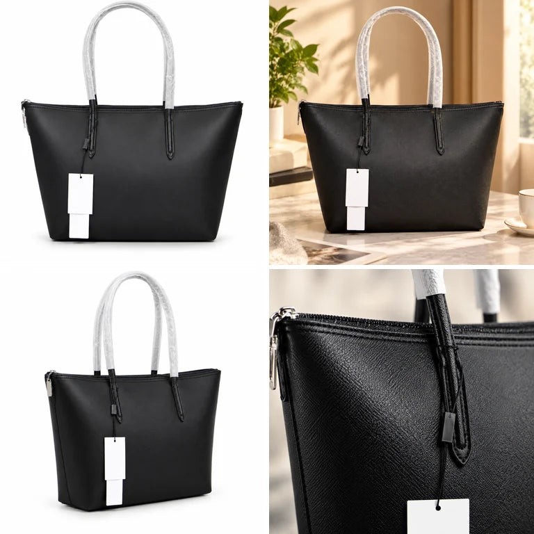 HTMCK Women Large Capacity Tote Bag, Waterproof PU Simple Solid Color Shoulder Handbag, Casual Commuter Shopping Travel Bag