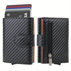 Rfid PU Leather Men Wallets Credit Card Holder Trifold Wallet Card Case Smart Slim Thin Coin Pocket Wallet for Daily Use