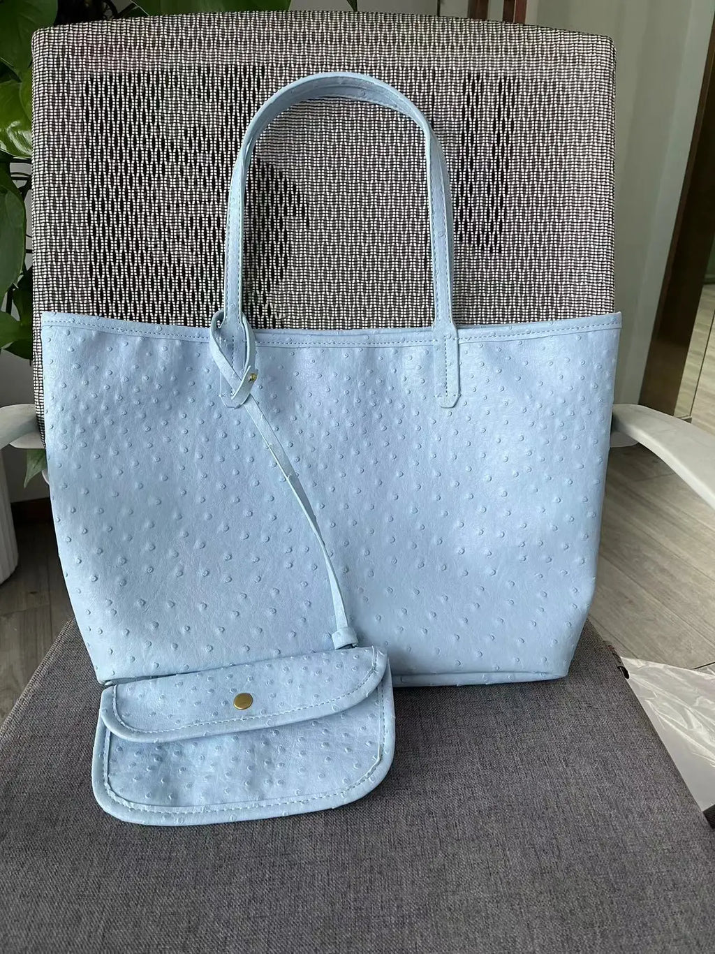 XMESSUN Original Fashion Style Women Bag Portable Women's Bucket Bags Ostrich Pattern Shopping Tote Casual Simple Ladies Handbag