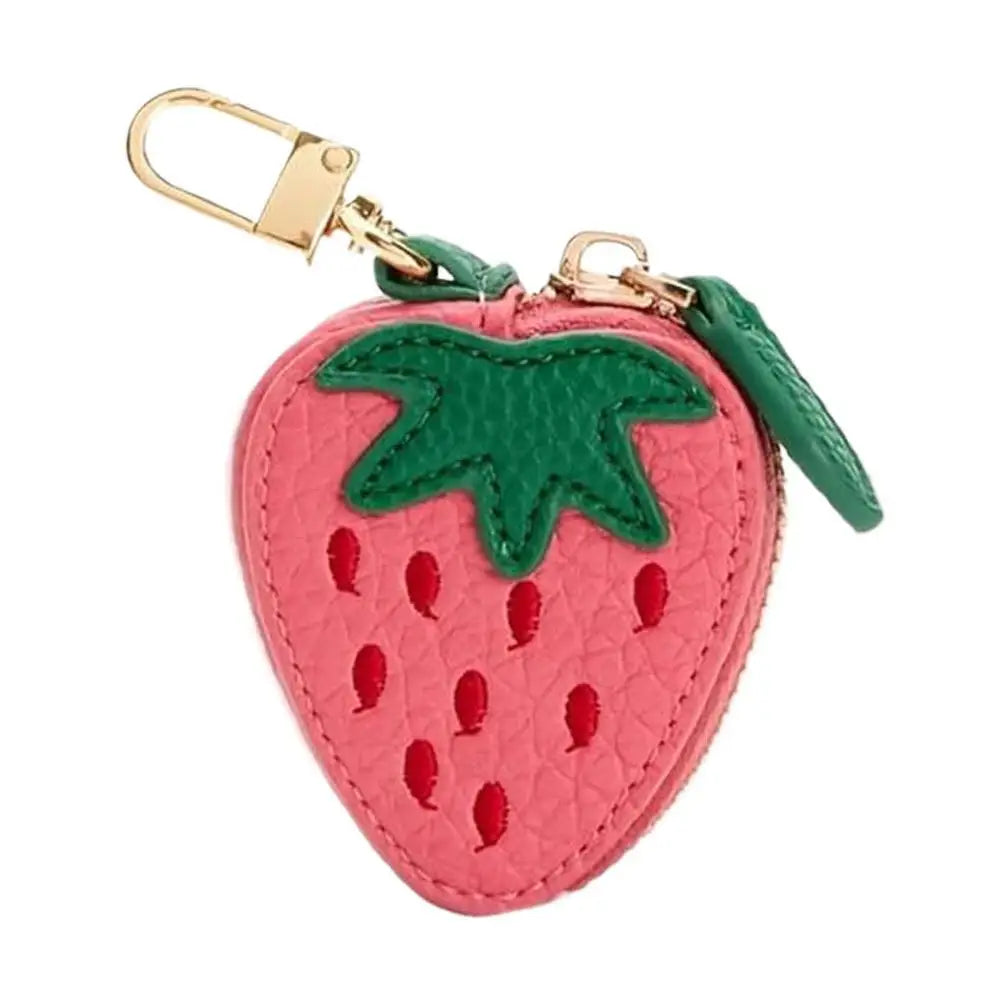 Fruit Coin Purse Cherry Blueberry Design Fruit Charm Coin Purse Cute PU Leather Pendant Keychain Earphone Bag Mini Storage Bag