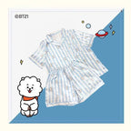 BT21 Sleepwear, Home Wear, Casual Wear, Short Sleeved T-Shirt, Shorts Two-Piece Set for Men and Women in Summer