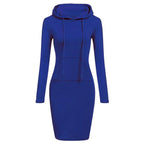 Ladies Autumn Attire Women's Hooded Dresses Hoodie - Style Sweatshirt Dresses for Women Tops in Ladies Clothing