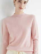 AOSSVIAO 2026 Autumn Winter Solid Mock-neck Pullover Sweater For Women Casual Knitwear Female Clothing Basic Soft Tops