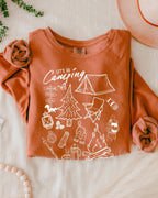 Sketched Mountain Nature Comfort Colors Garment-Dyed Sweatshirt – Camping & Hiking Outdoor Graphic