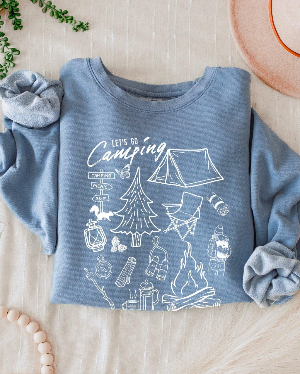 Sketched Mountain Nature Comfort Colors Garment-Dyed Sweatshirt – Camping & Hiking Outdoor Graphic